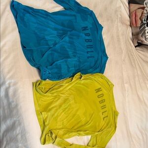 NOBULL Women's Teal and Lime yellow  Long Sleeve shirts